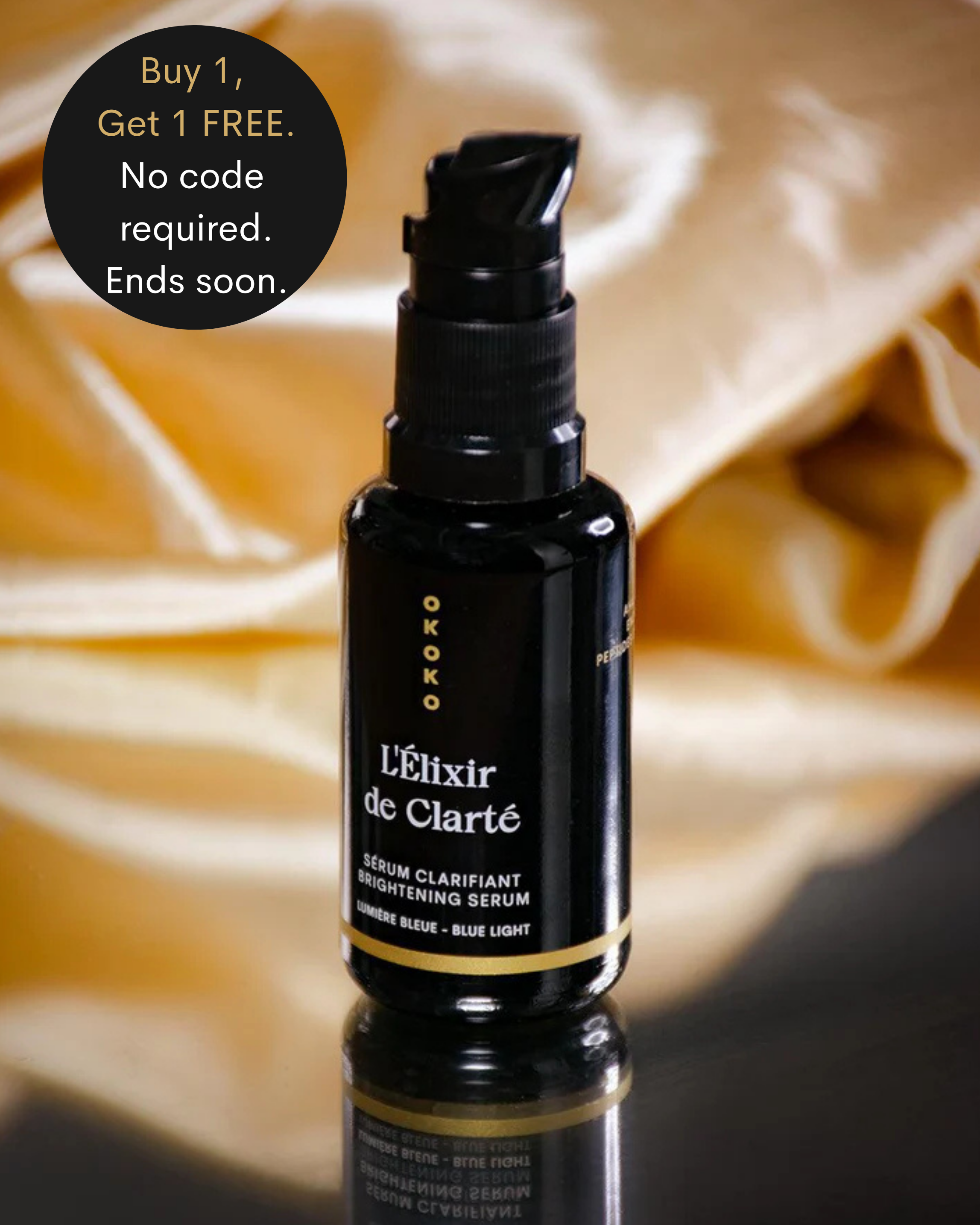 L’Élixir de Clarté – Blue Light Radiance Serum with AHA, Vitamin C + Brightening Peptides