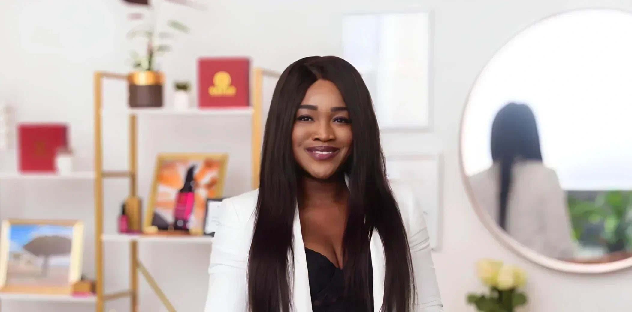 Oyéta Kokoroko, founder and formulator of OKOKO Cosmétiques, pioneer of Intelligent Luxury Skincare™, photographed at Maison OKOKO Atelier in Vancouver, featuring OKOKO’s Intelligent Luxury philosophy blending science, artistry, and conscious innovation.