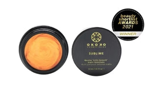 OKOKO Cosmétiques Sublime Balm — winner of the 2021 Beauty Shortlist Award for Best Beauty Balm. A multi-purpose blue-light defense balm enriched with astaxanthin and coenzyme Q10 to nourish, protect, and restore a luminous complexion.