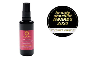La Perle – Enviro-Defense Spray Serum by OKOKO Cosmétiques, recipient of the Editor’s Choice Award for its innovative urban defense, anti-pollution, and hydrating formula crafted with bakuchiol, resveratrol, lycopene, advanced clean actives and ethical luxury innovation.