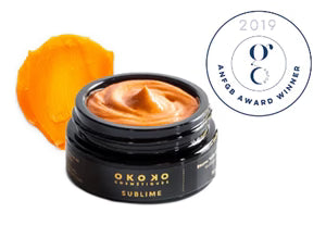 Sublime Balm by OKOKO Cosmétiques — winner of Best Multi-Purpose Balm at A Night for Green Beauty Awards, celebrated for its clean, luxurious, and multifunctional formula that melts into skin to cleanse, nourish, and restore a radiant glow.