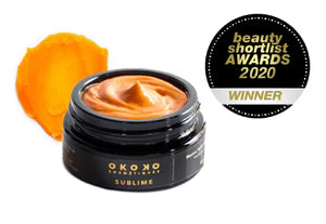 Sublime Balm by OKOKO Cosmétiques — winner of Best Multi-Tasking Eco Product for its luxurious, eco-conscious formula that cleanses, nourishes, and protects the skin while embodying OKOKO’s Intelligent Luxury Skincare™ philosophy.